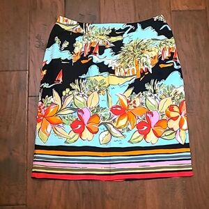 Bentley A women's colorful floral & striped skirt size 10